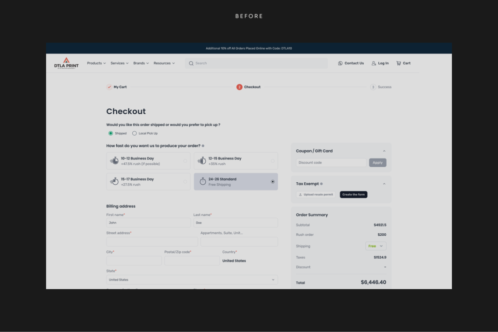 dtla print checkout before